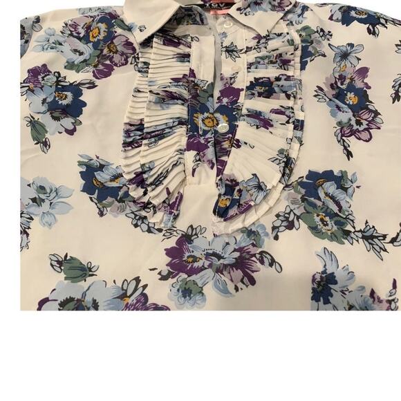 TOV Los Angeles Floral Ruffled Dress Bell sleeve S - Picture 3 of 6